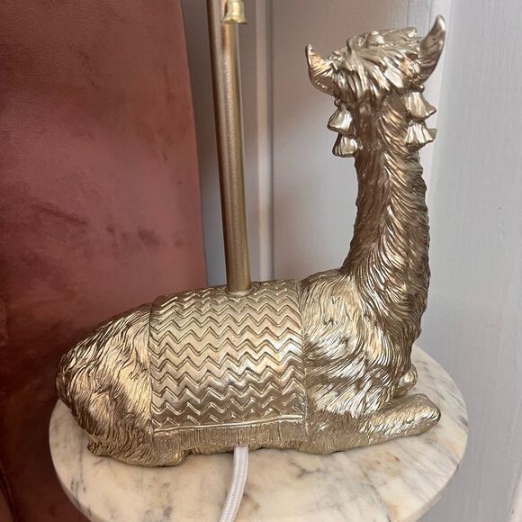 Anthropologie Lars the Llama Table Lamp in Gold NWOT - Picture 6 of 8